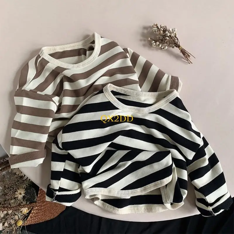 Sudadera de algodón a rayas para niños – Estilo vintage sin cremallera - imagen 5