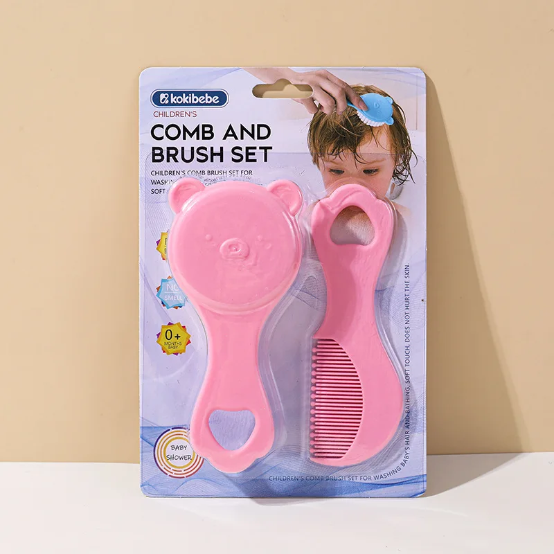 Set peine y cepillo bebé diseño oso para recién nacido suave seguro - imagen 5