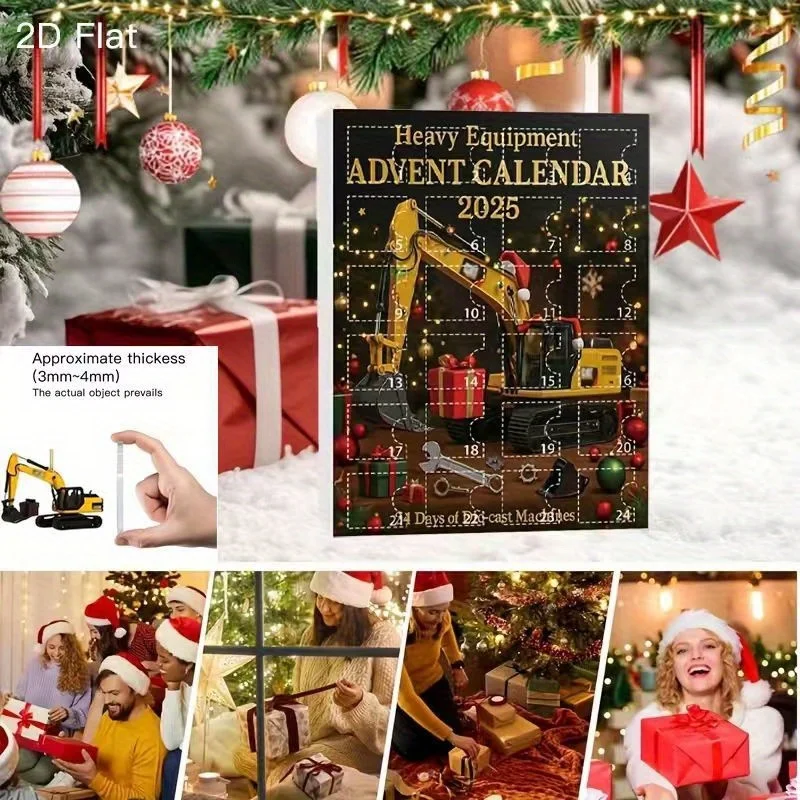 Calendario de Adviento de coche con colgante de excavadora acrílico - imagen 4