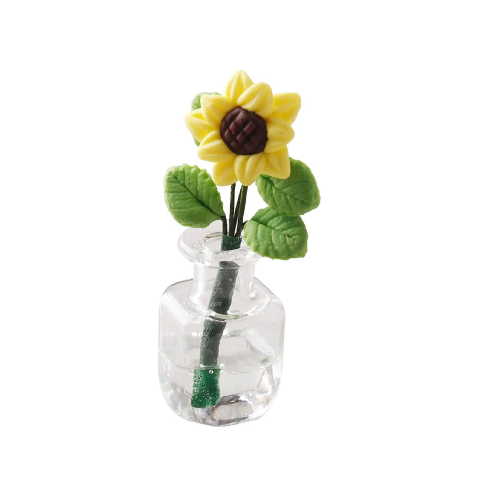 Mini Potted Plant Offices Ornament Miniature Dollhouse Flowers 1 12 Scale
