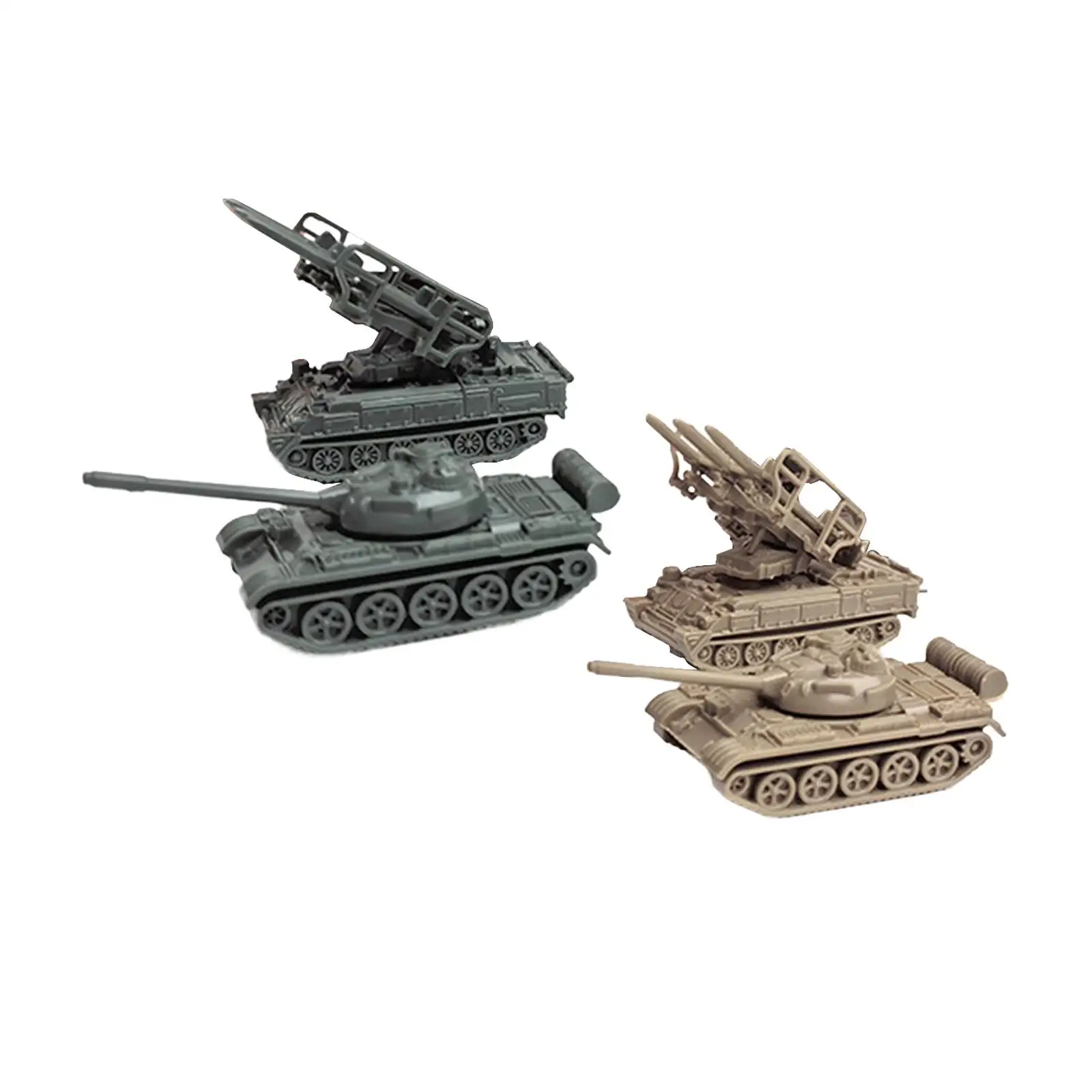 4x 1:144 Tank Model Collectables DIY Puzzle, Building Projects 4D Modern Tank Model Wheeled Vehicle Model for Boys Toddlers