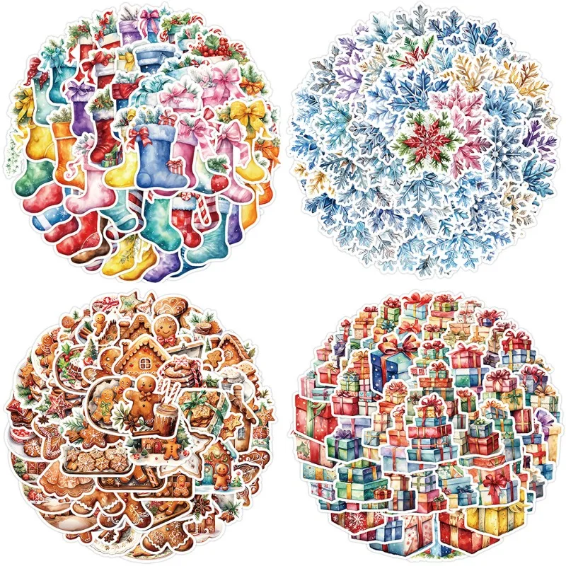 50 Uds 2026 nuevo estilo nórdico pegatinas de grafiti de Navidad taza de agua decoración pegatinas pegatinas DIY para estudiantes