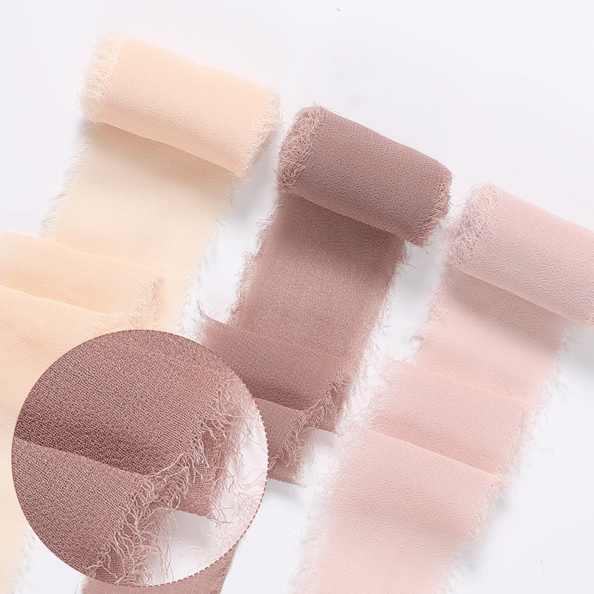 3 unidades de cinta de gasa color rosa melocotón para decoración de fiesta de cumpleaños, regalos de boda, invitaciones de cumpleaños, sobres para manualidades - imagen 3