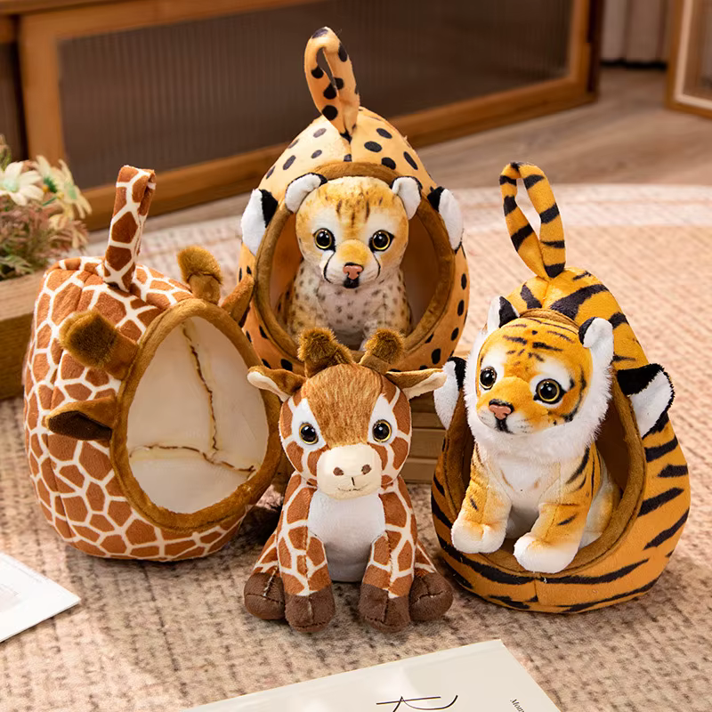 Peluches realistas de animales salvajes – León, tigre y jirafa - imagen 5