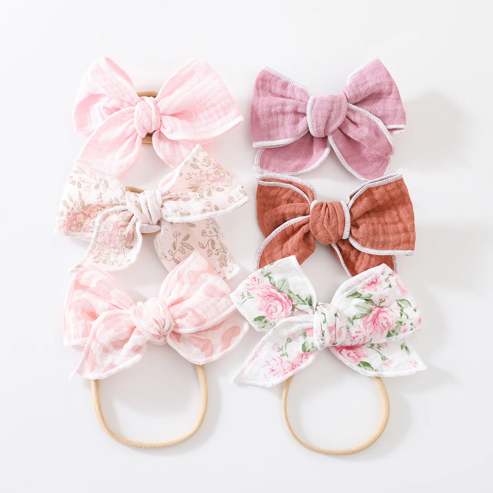 6 unids/set nuevo lazo de colores diadema para niñas lindo sombrero para bebé recién nacido turbante envolturas para la cabeza capó para niños diademas accesorios para el cabello - imagen 5