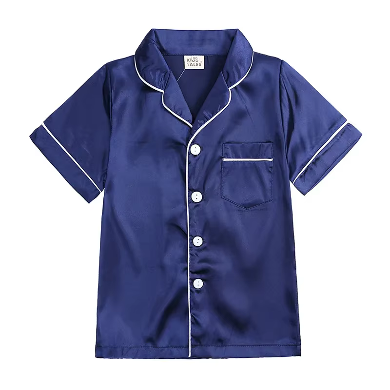 Pijama de seda para niños – Conjunto de camiseta y pantalón corto - imagen 3