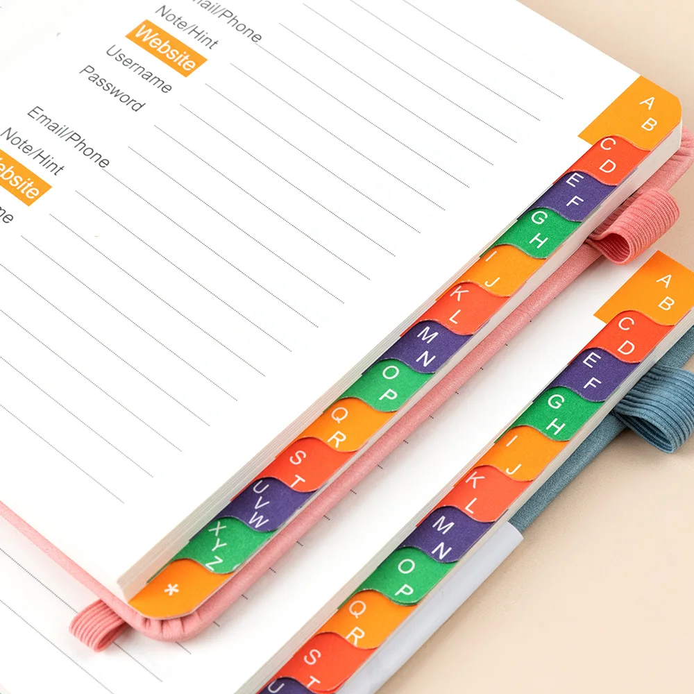 Libro con contraseñas, organizador de contraseñas para ordenador, libro con pestañas alfabéticas, cuaderno de registro de dirección de bolsillo para detalles de cuentas - imagen 4