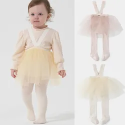 Medias y pantimedias tutú de algodón para niñas pequeñas
