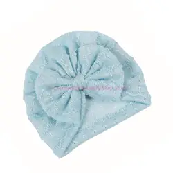 85AE Turbante para bebé con lazo - Sombrero color sólido para fiestas