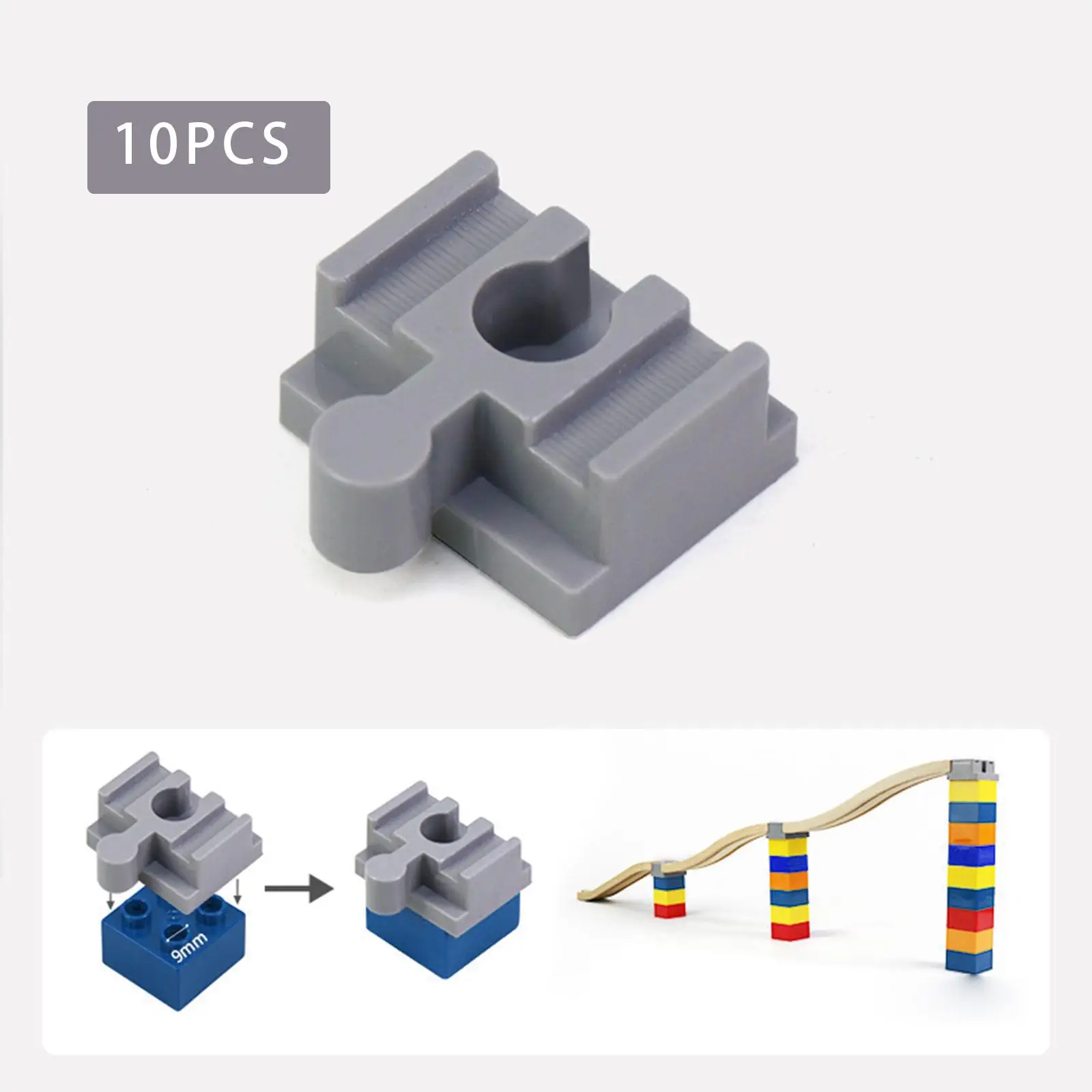 10 Pieces Wood Train Track Adapter for Toy Building Set Building Games