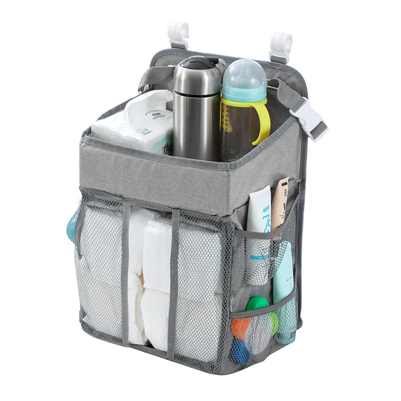 Juego de cama para cuna de bebé y niño, bolsa de almacenamiento colgante para cuna de bebé, organizador de pañales, bolsa organizadora para cuna, pañales esenciales para bebé - imagen 5
