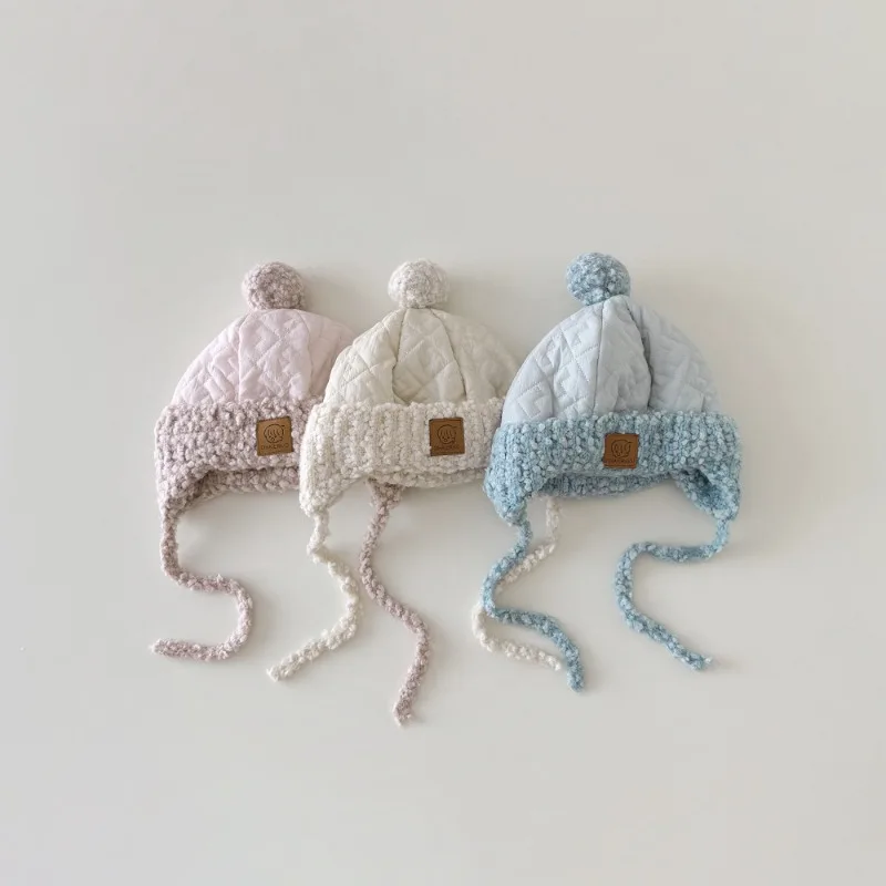 Gorro de invierno coreano cálido para bebé con orejeras, gorro térmico de estilo informal a prueba de viento para bebés, protección gruesa contra el clima frío
