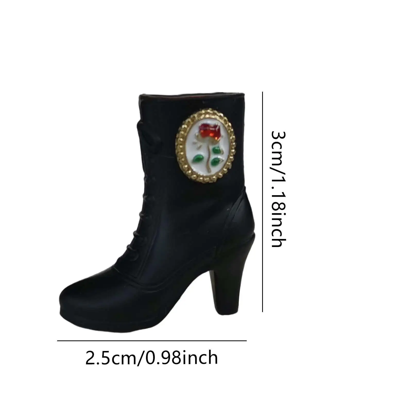 Miniature Boots for 1/6 Scale Dolls, High Heeled Shoes for 12 Inch Action Figures