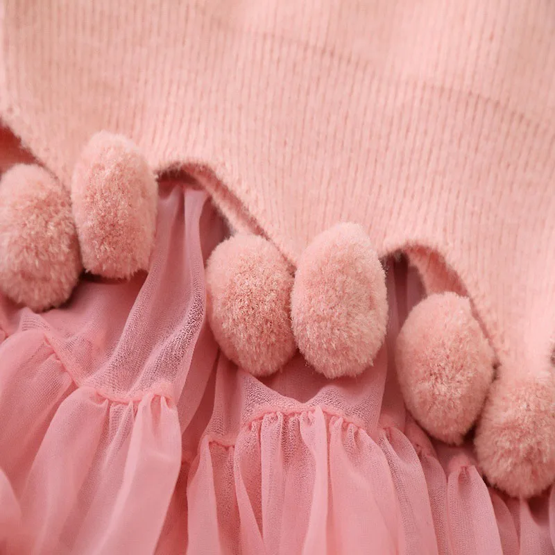 MILANCEL, nuevo conjunto de suéter de otoño para niños, 2-6T, jersey con lazo de lentejuelas dulces para niñas + falda tutú, versión coreana, traje de punto para niños - imagen 5