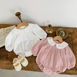Pelele de lino con encaje para niña – Primavera/Otoño