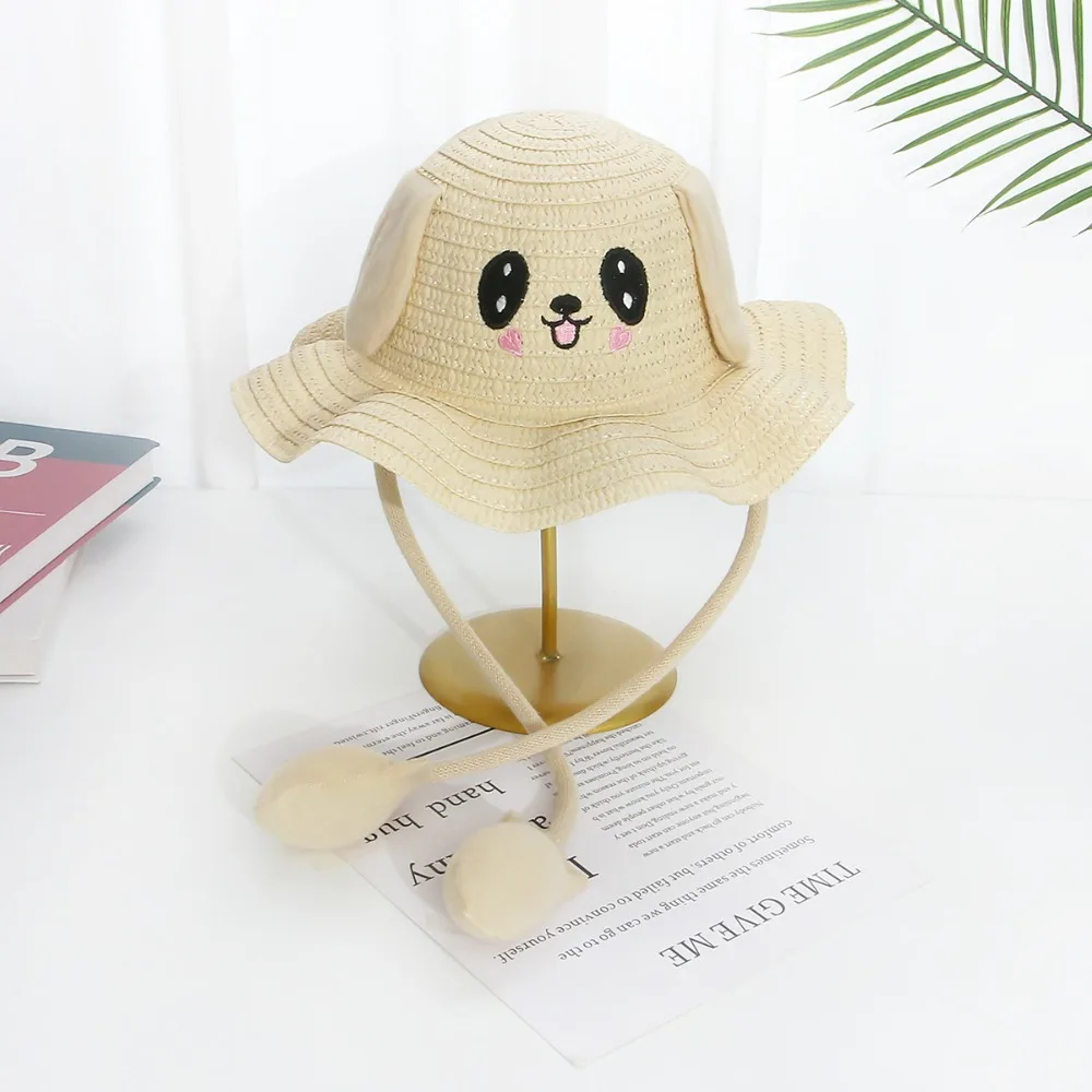 Sombrero de paja con orejitas para bebé – Protección solar - imagen 3