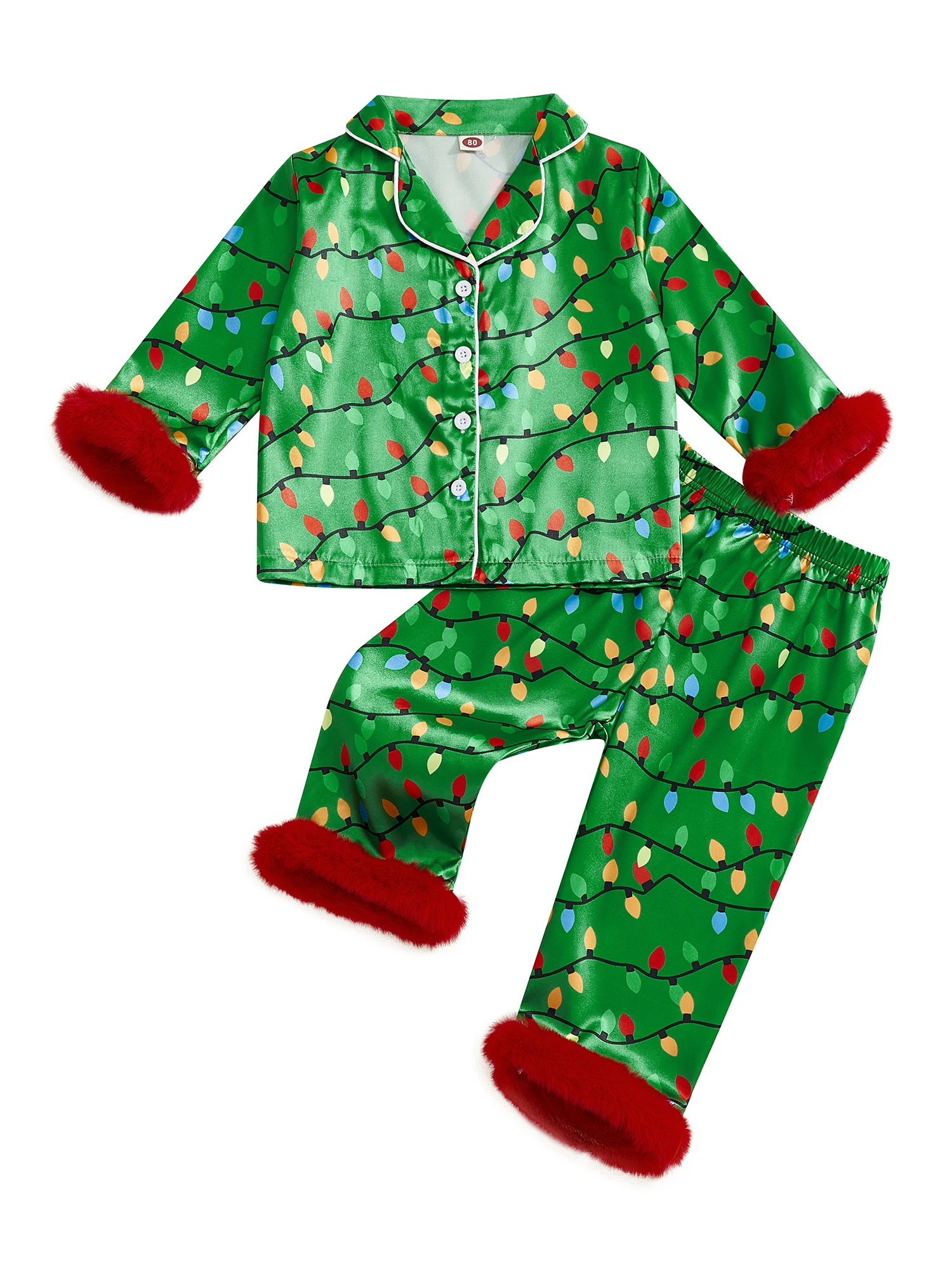 Conjunto de pijamas satén navideño