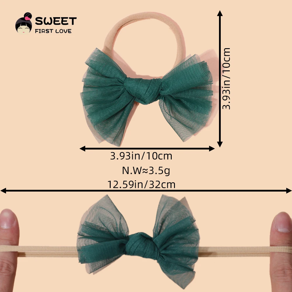Diademas para el pelo con lazo elástico de encaje para niña, diadema con lazo para niño, accesorios para el cabello para bebé - imagen 4
