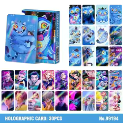 30 Uds. K-POP Demon Hunter Girl Group lindo tigre tarjetas láser de doble cara Anime juego coleccionable para Fans tarjetas holográficas regalos