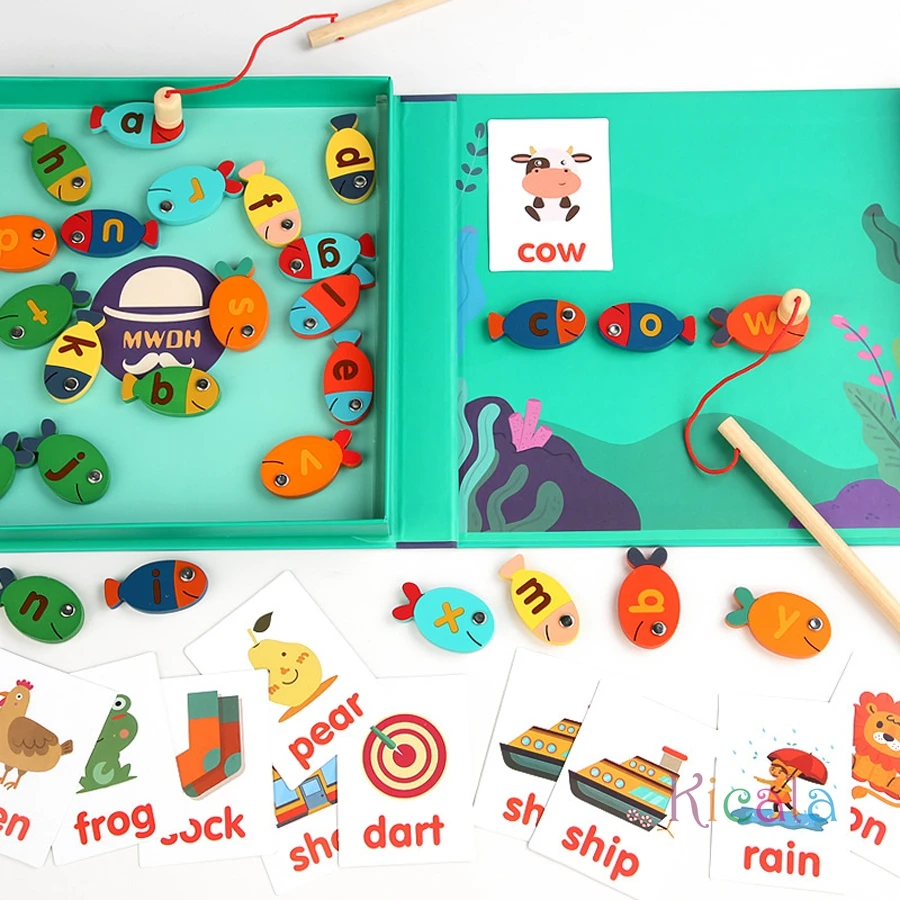 Juguetes educativos de matemáticas de madera Montessori para niños, tablero ocupado, forma de conteo, colores, rompecabezas de pesca, juguetes de aprendizaje, regalos - imagen 4