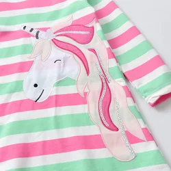 DXTON vestido con capucha infantil de unicornio a rayas