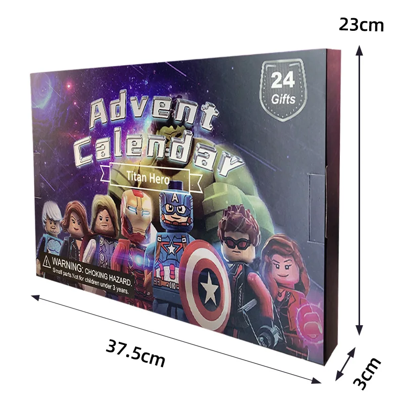 Caja de calendario de Adviento de Marvel, regalos de Los Vengadores de Disney, figura de acción pequeña de Iron Spider-Man, juguete de Navidad para niños y niñas 2023 - imagen 5