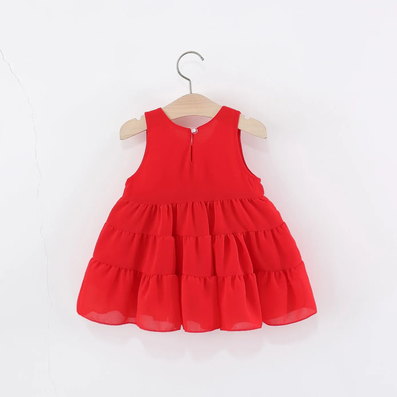 Ropa infantil de verano para niña, vestidos de gasa sin mangas con bonito lazo grande de dibujos animados coreanos, ropa para bebé, vestido de primer cumpleaños B077 - imagen 2