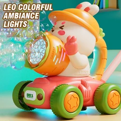 Máquina de burbujas conejo y nabo para niños pequeños – Carrito empuje