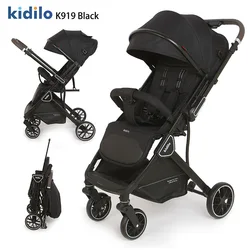 Cochecito Kidilo puede sentarse y tumbarse, carrito de paraguas portátil ultraligero para bebé, cochecito plegable que absorbe los golpes para niños, cross-b
