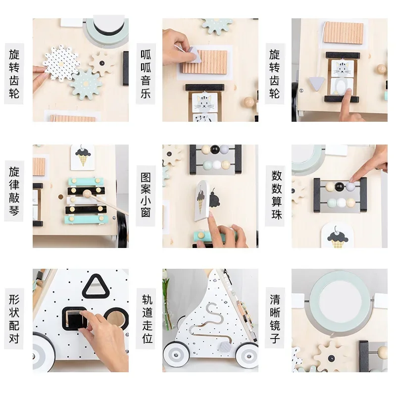 Rompecabezas para niños, Educación Temprana, aprendizaje a caminar, conduciendo un carrito, ayuda a los bebés, aprender a caminar, carrito de compras, juguetes de madera - imagen 5