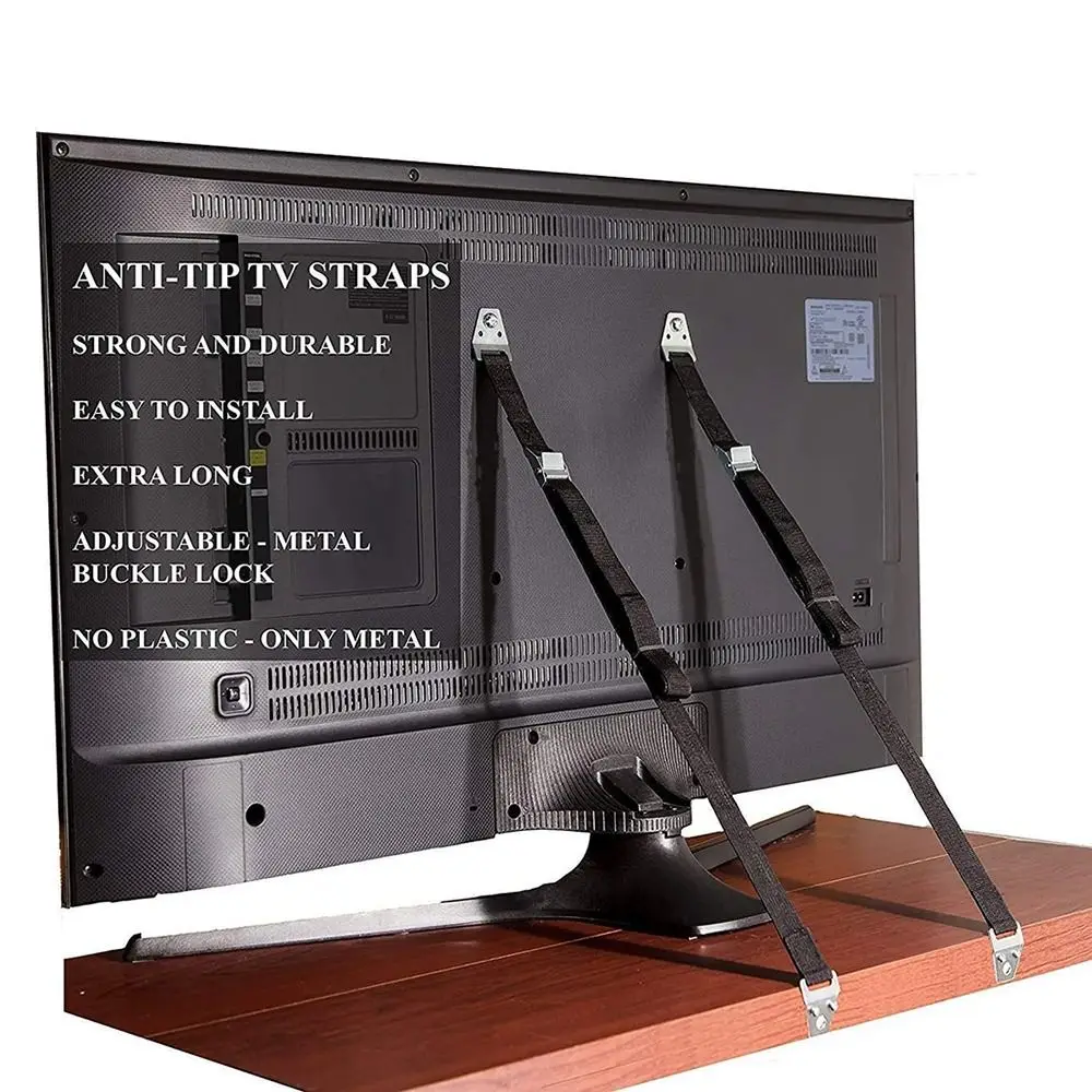 Correas de seguridad ajustables portátiles para muebles, correas de seguridad resistentes a prueba de Unisex para gabinete, correas antipunta para oficina, 2 uds. - imagen 3