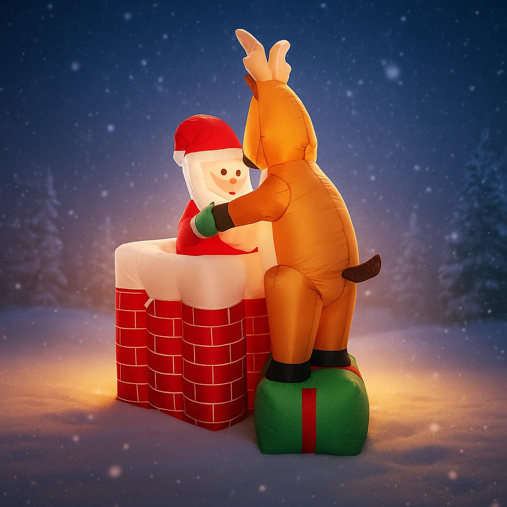 Globo de nieve inflable de 4,92 pies, juguete de Reno de Papá Noel, adornos navideños para patio, suministros navideños, decoración del hogar, regalo festivo para vacaciones - imagen 2