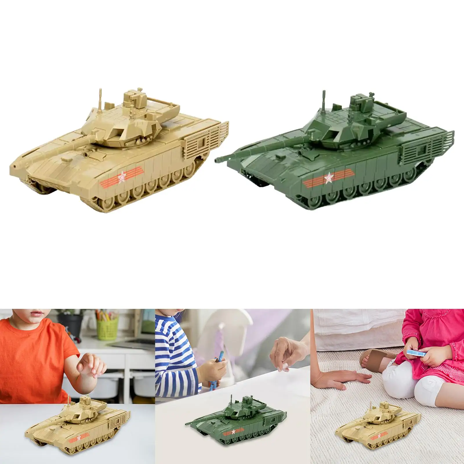 1:72 Scale 4D Tank Model Collectible Tabletop Decor Battle Tank Toy Educational Toy for Girls Children Boys Kids Birthday Gift