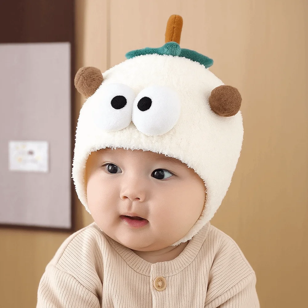 Gorros bonitos a prueba de frío para otoño e invierno, gorro grueso y cálido para recién nacido, gorro para recién nacido - imagen 4