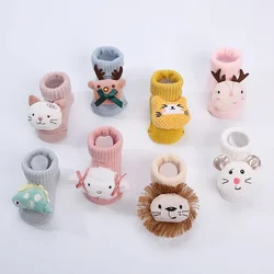 Calcetines de algodón suave con animales para recién nacido