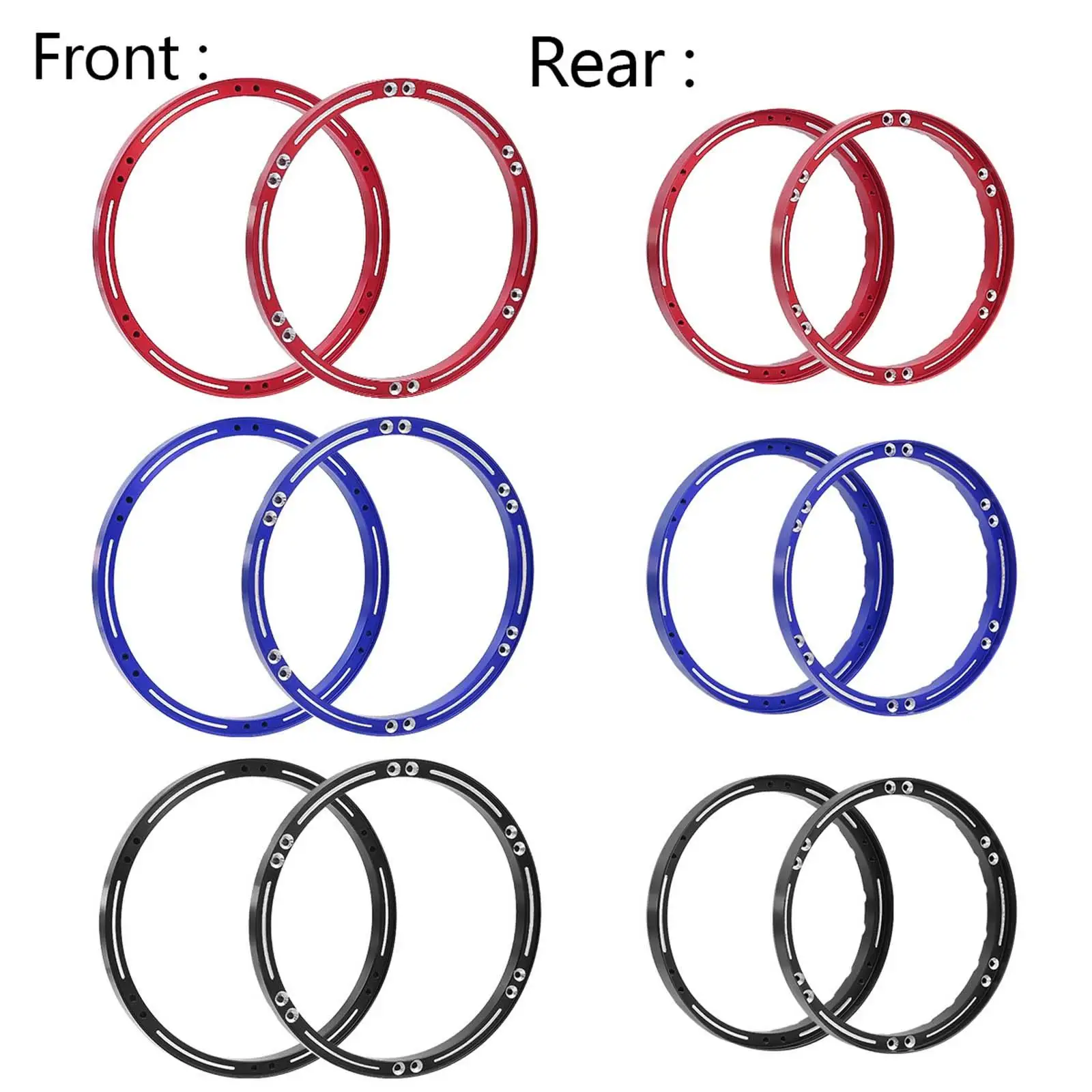 4Pcs Hub Reinforced Outer Frame Aluminum Alloy Upgrade Front Rear Wheel Hub Rings Set for 1/4 Motorcycle Promoto-mx DIY Accs