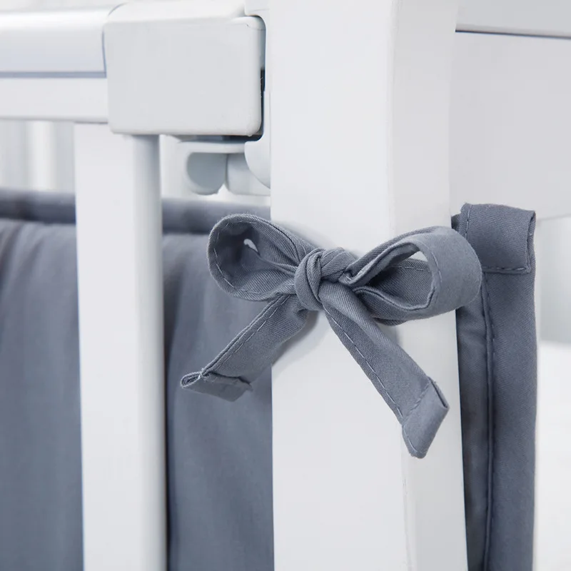 4 unids/set 132*24,5 cm * 2/68, 5*24,5 cm * 2 estrellas nórdicas cama de bebé parachoques gruesos cuna de una sola pieza alrededor de cojín almohadas protectoras de cuna - imagen 4