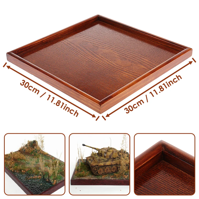 Base de arena de madera a escala 1:35, bandeja de construcción de pradera para tren, ferrocarril, Diorama, diseño de arquitectura, accesorios de paisaje, 1 unidad - imagen 3