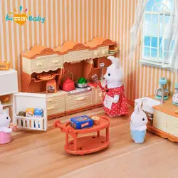 Casa de muñecas 1:12 con cocina y muebles en miniatura - bosque
