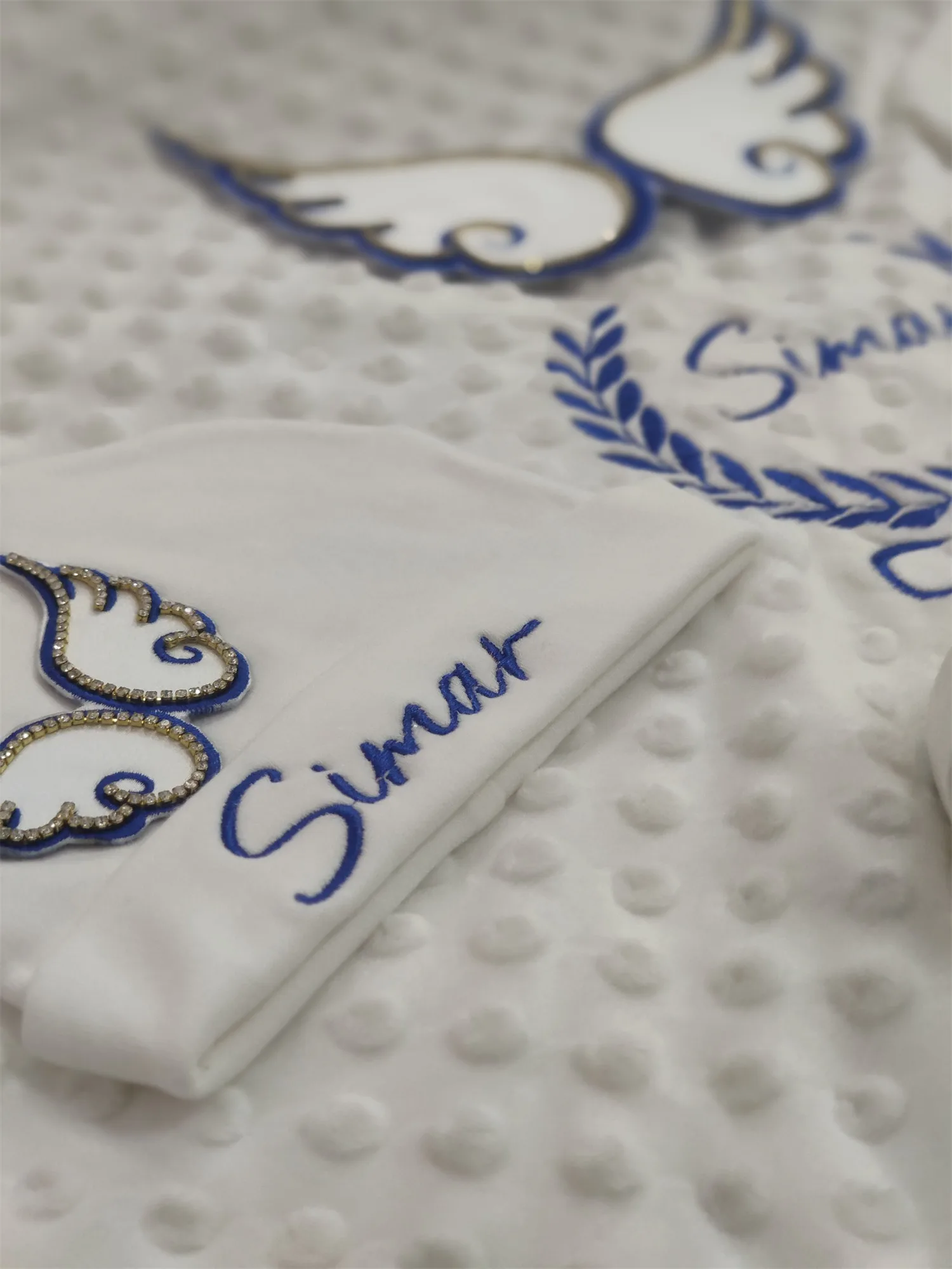 Conjunto de traje de ángel para bebé, color azul, blanco y dorado, ropa para recién nacido estilo Príncipe para uso diario, sesión de fotos, bautismo - imagen 5