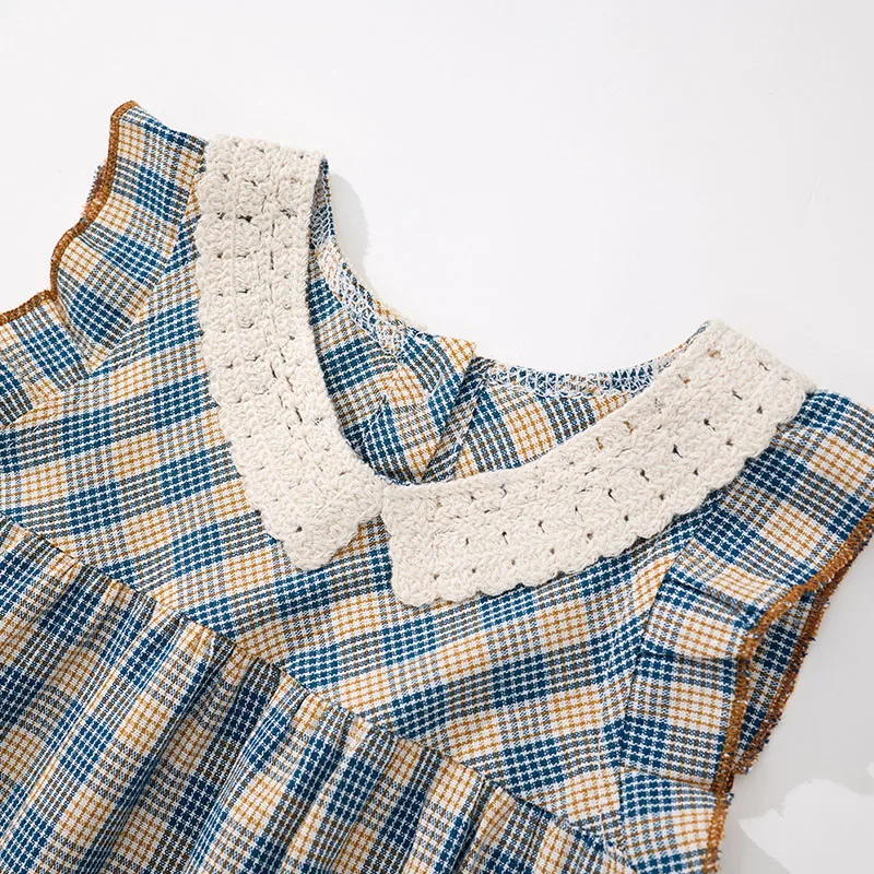 Vestido a cuadros sin mangas para bebé niña – Boutique princesa - imagen 2