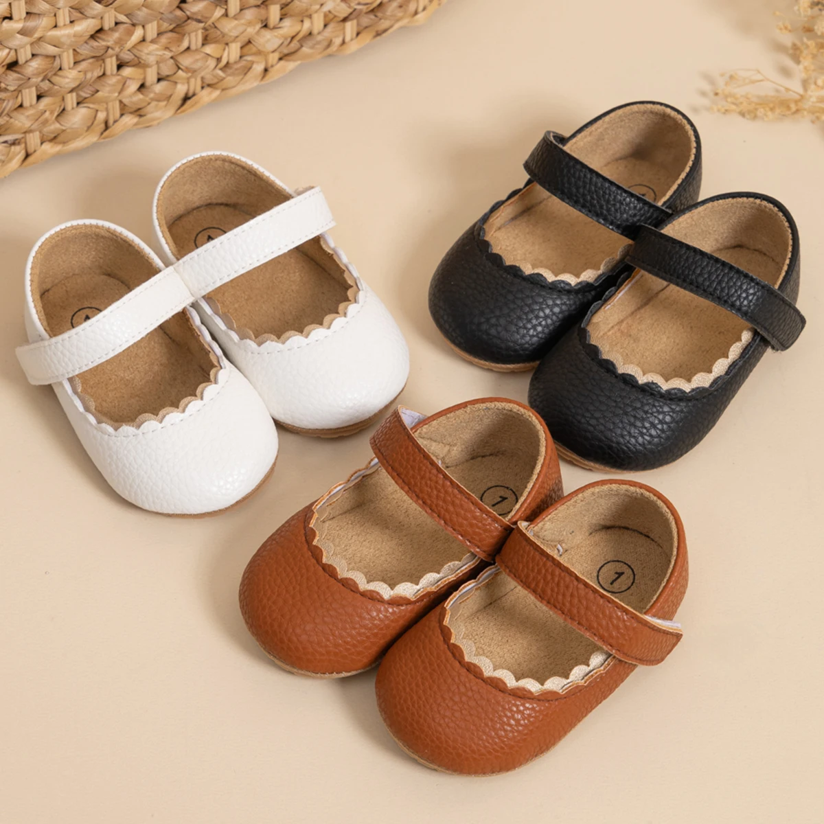 KIDSUN-zapatos de vestir de princesa para niña, calzado infantil de cuero Pu, planos, de goma, suaves, antideslizantes, Para Boda de recién nacido, primeros pasos, novedad