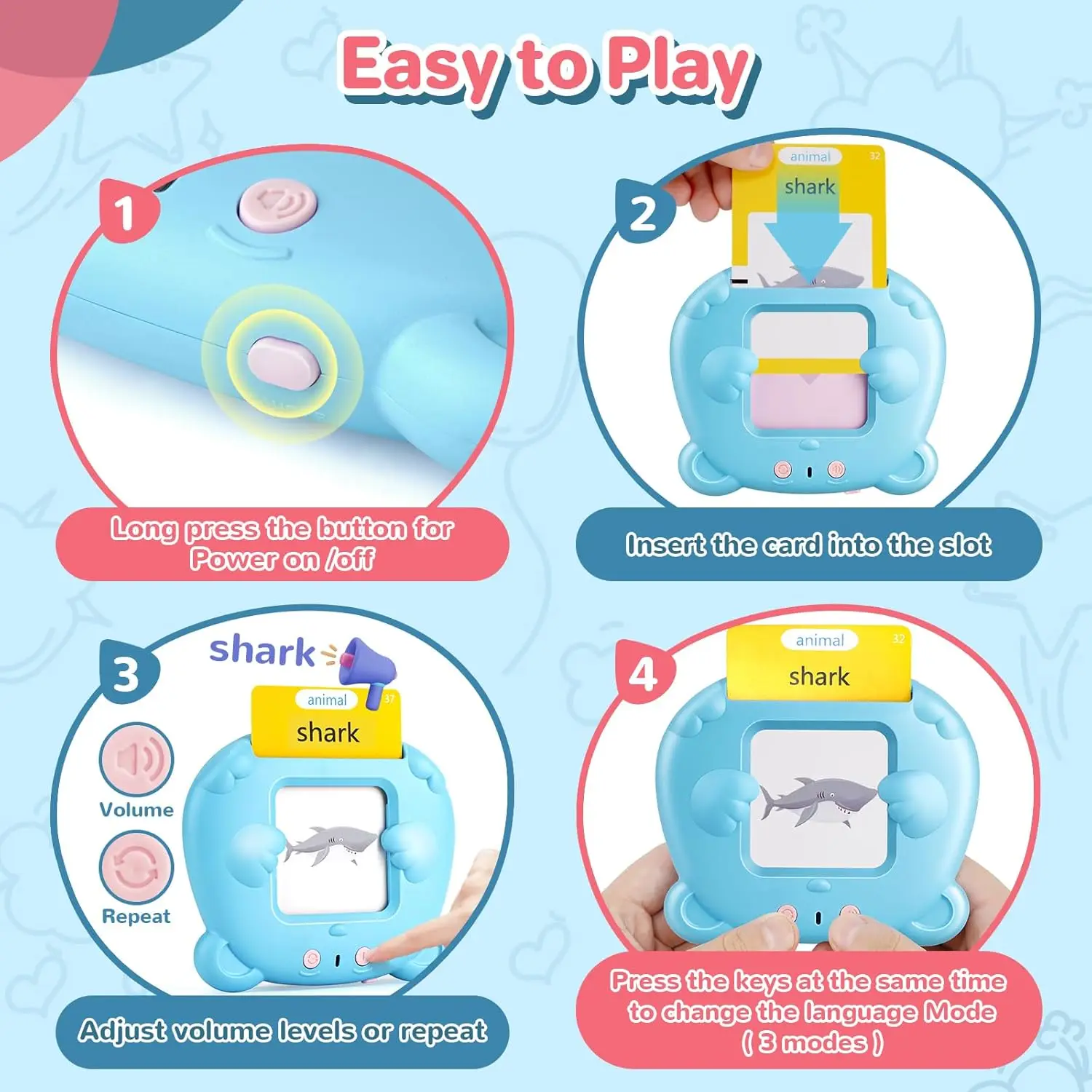 Tarjetas Flash de educación temprana 112P/225, juguetes de aprendizaje, tarjetas flash parlantes para niños en edad preescolar, libro de Audio electrónico en inglés, regalo - imagen 4