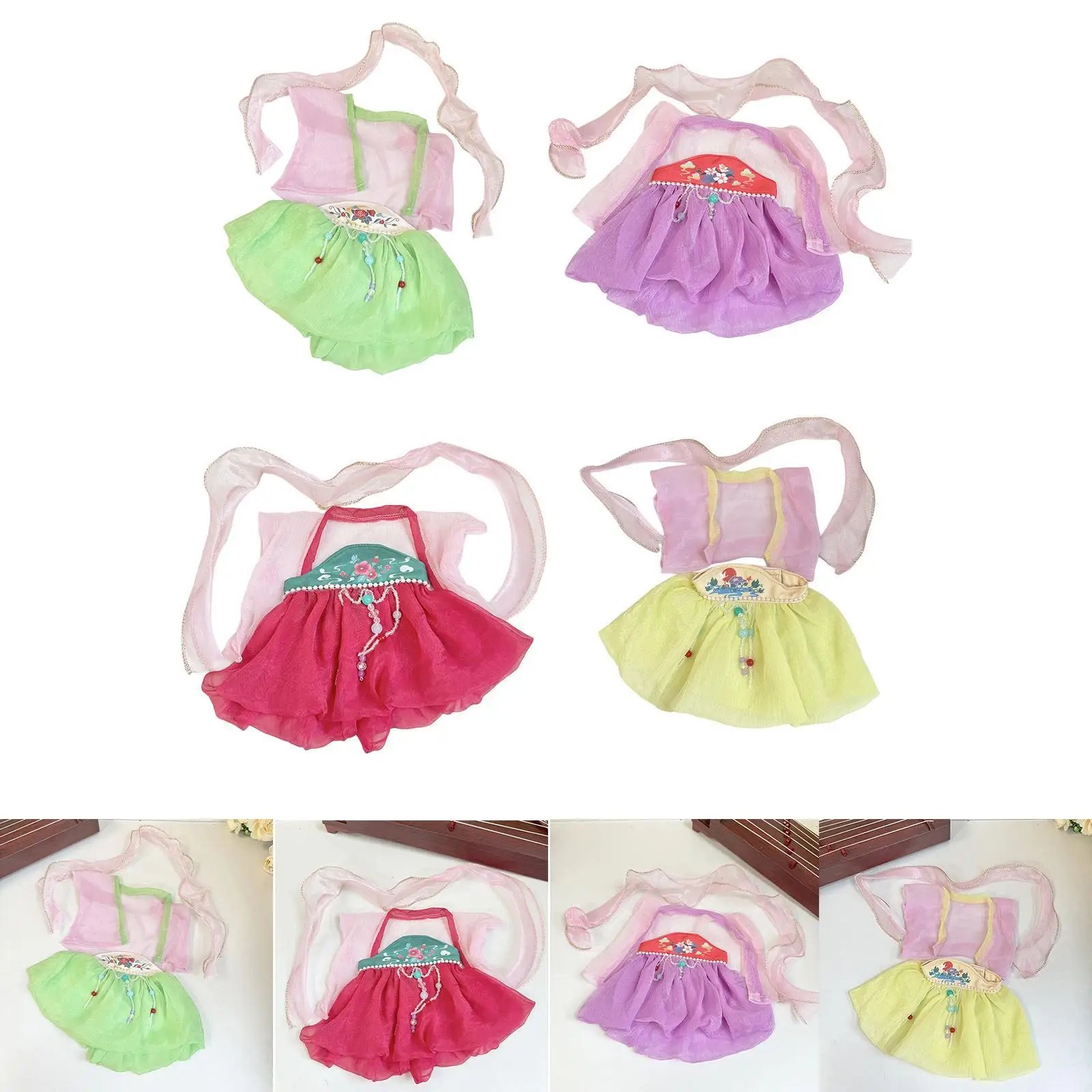 Ropa de muñeca de peluche de 38cm, accesorios de muñeca de peluche a la moda, disfraz de vestido antiguo tradicional chino suave, traje de muñeca - imagen 4