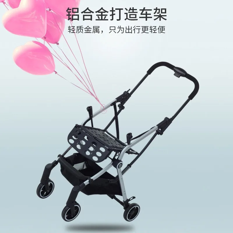 Cochecito ligero plegable de cuatro ruedas, carrito de bebé de paisaje alto - imagen 4