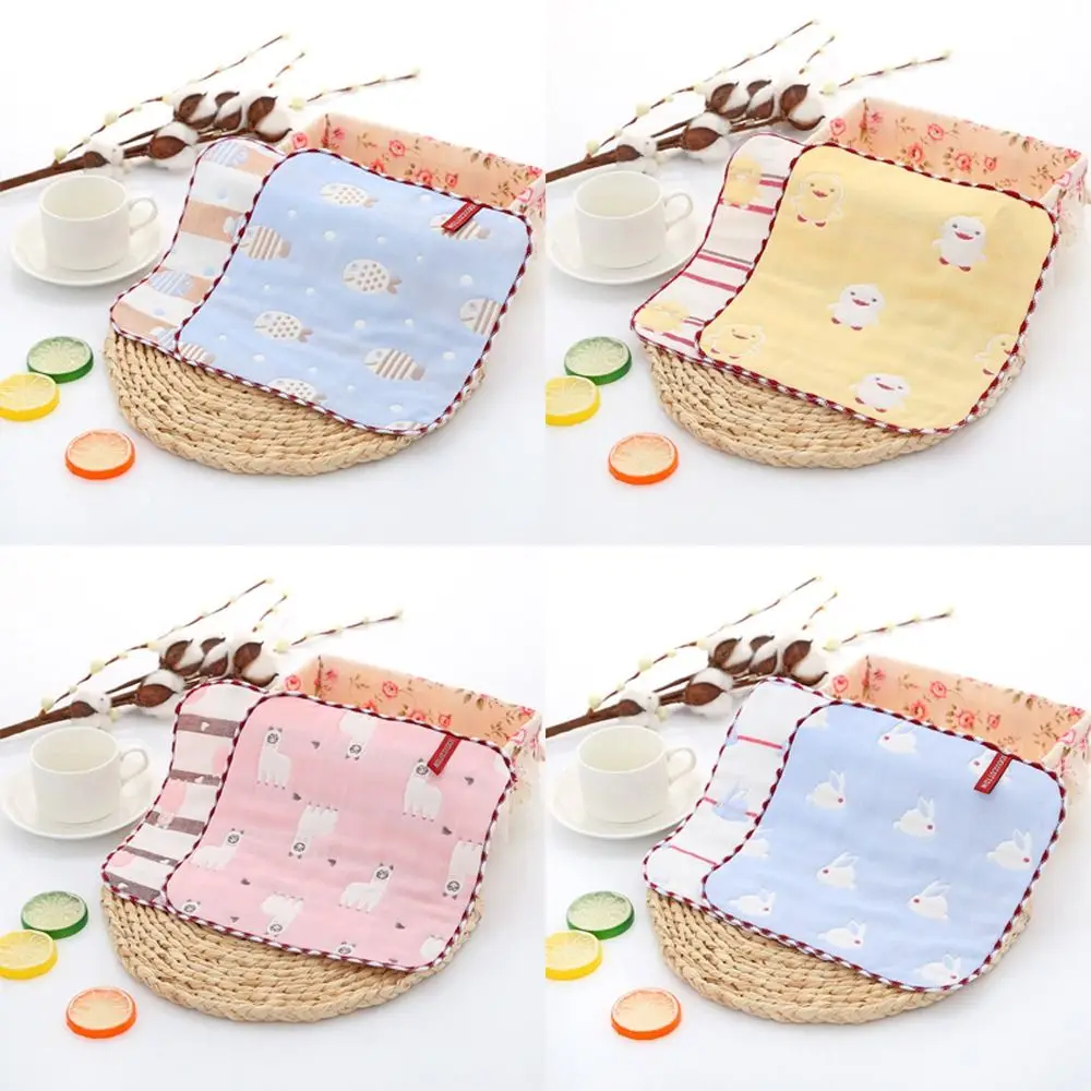 Toalla de algodón puro para la cara del bebé, paños para eructar de alimentación, toalla pequeña de seis capas con forma cuadrada, pañuelo absorbente para niños - imagen 3