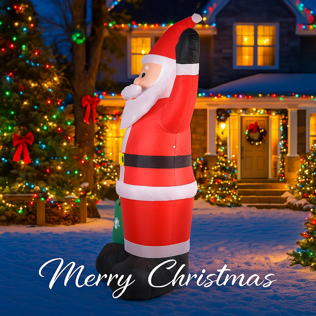 Bolsa inflable de Papá Noel con luces LED – Juguete navideño - imagen 5