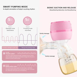 Extractor de leche eléctrico con masaje y luz nocturna portátil
