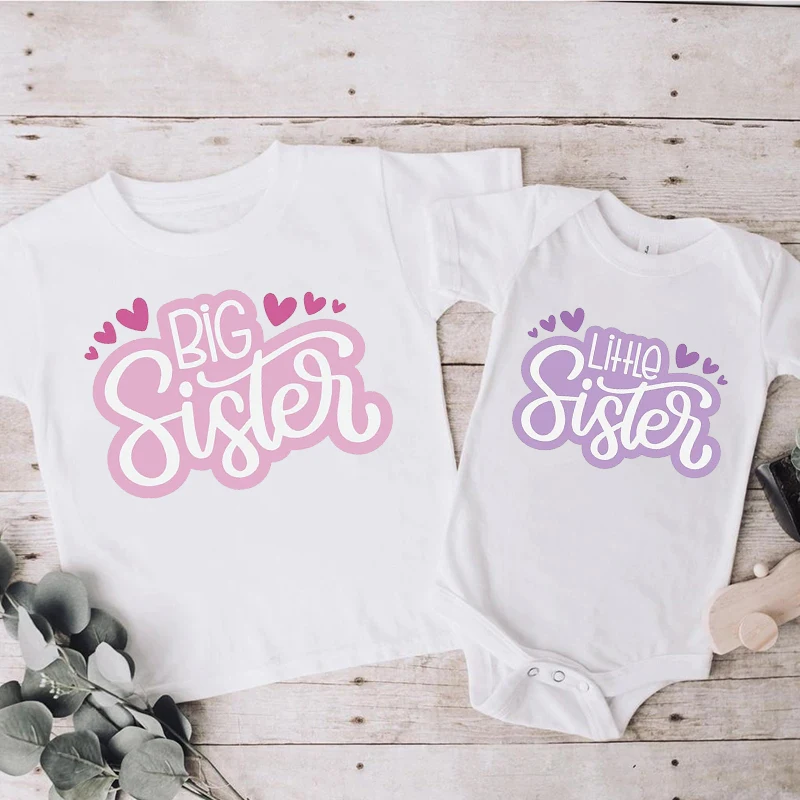 Ropa a juego para la familia de la hermana mayor, Body para bebé, camiseta para niños, ropa para Hermanas, camisa de manga corta y monos