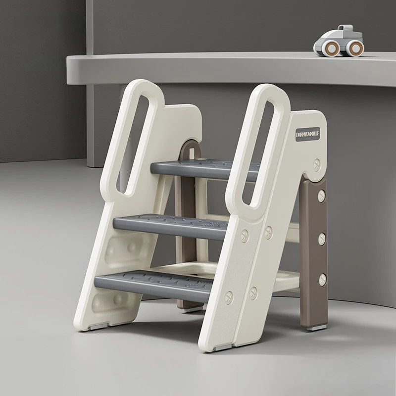 ‌ Taburete con respaldo triangular ultra estable, escalera para niños con marco de metal, reposapiés antideslizante para cepillado de dientes y lavado a mano ‌ - imagen 2